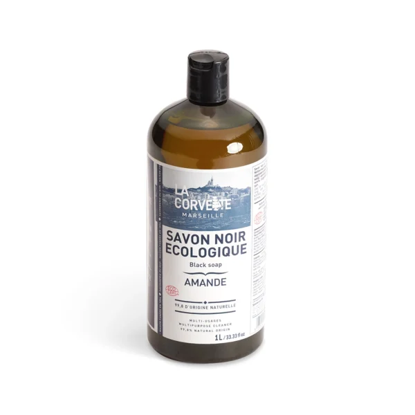 Liquid Black Soap - with Linseed Oil & Almond Fragrance