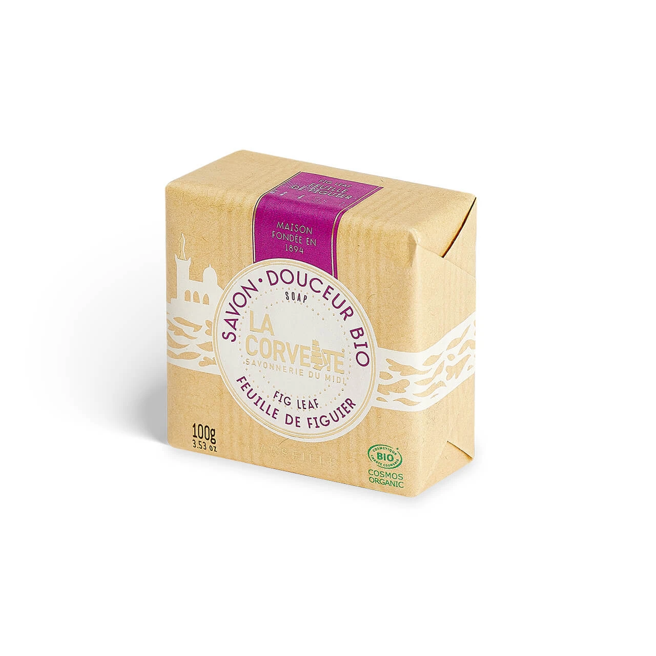 La Corvette Bio Softness organic soap fig leaf 100g bar