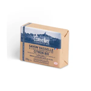 La Corvette ecological solid dish soap enriched with baking soda and organic lemon essential oil 200g dish cake